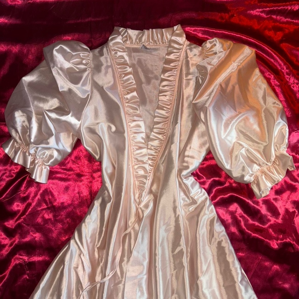 Elegant Satin Ruffle Dress